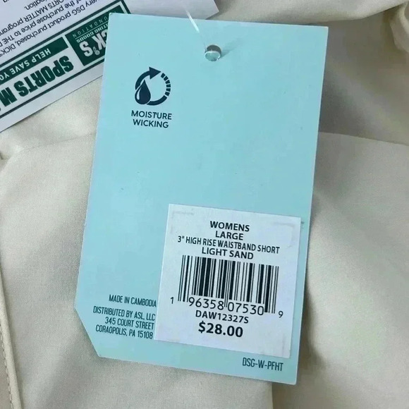 DSG SHORTS WOMENS LARGE 3” HIGH RISE WAISTBAND LIGHT STAND ACTIVEWEAR ATHLETIC - Picture 2 of 8